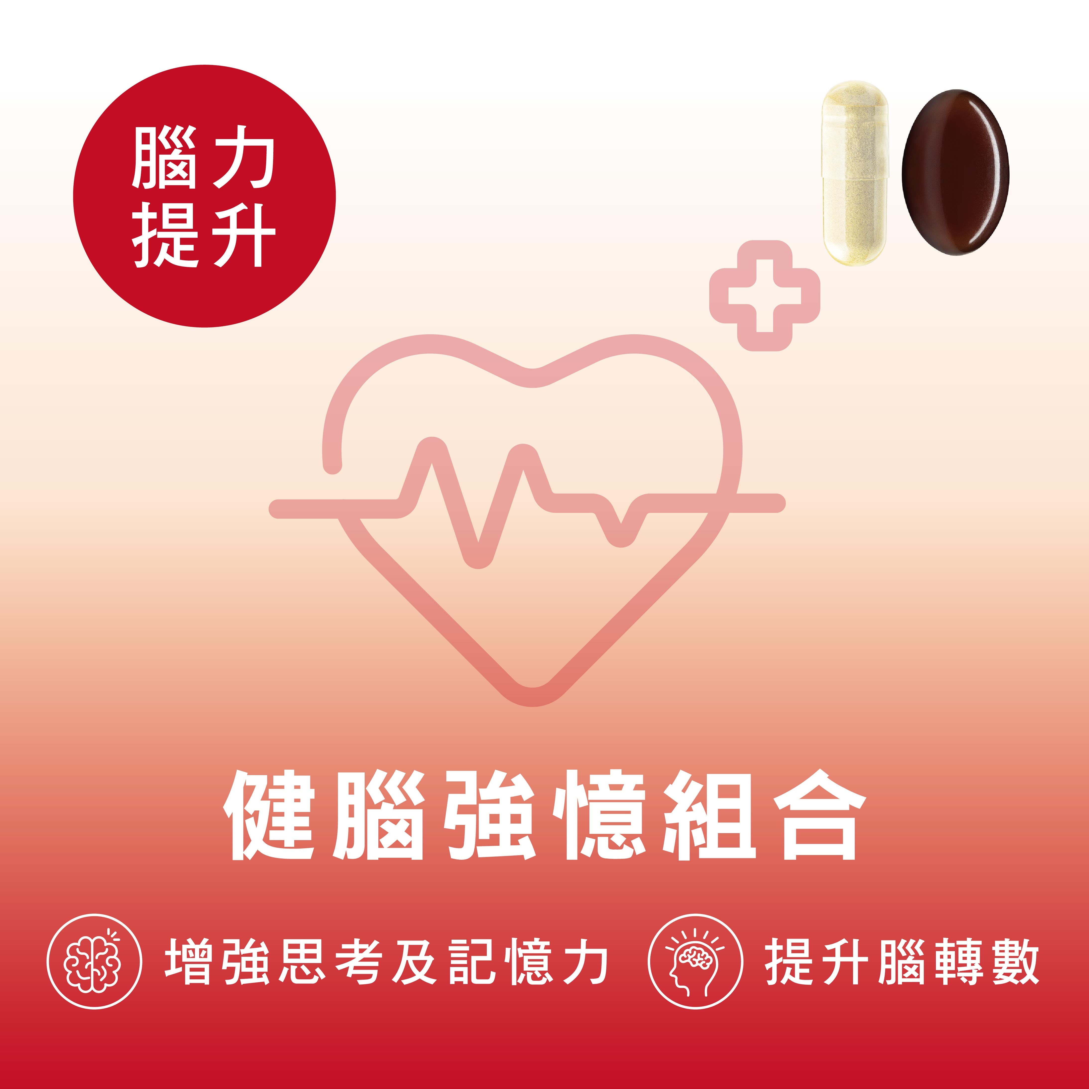 CATALO家得路健腦強憶組合,含磷脂絲氨酸及DHA,提升記憶力及認知力,適合經常用腦者。